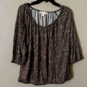Michael Kors Women’s Plus Size Animal Print Leopard Top, 2X